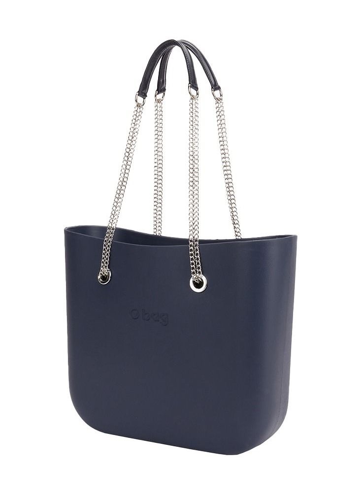 O bag - O bag classic with Long Double Chain Handles in Navy Blue - Image 1