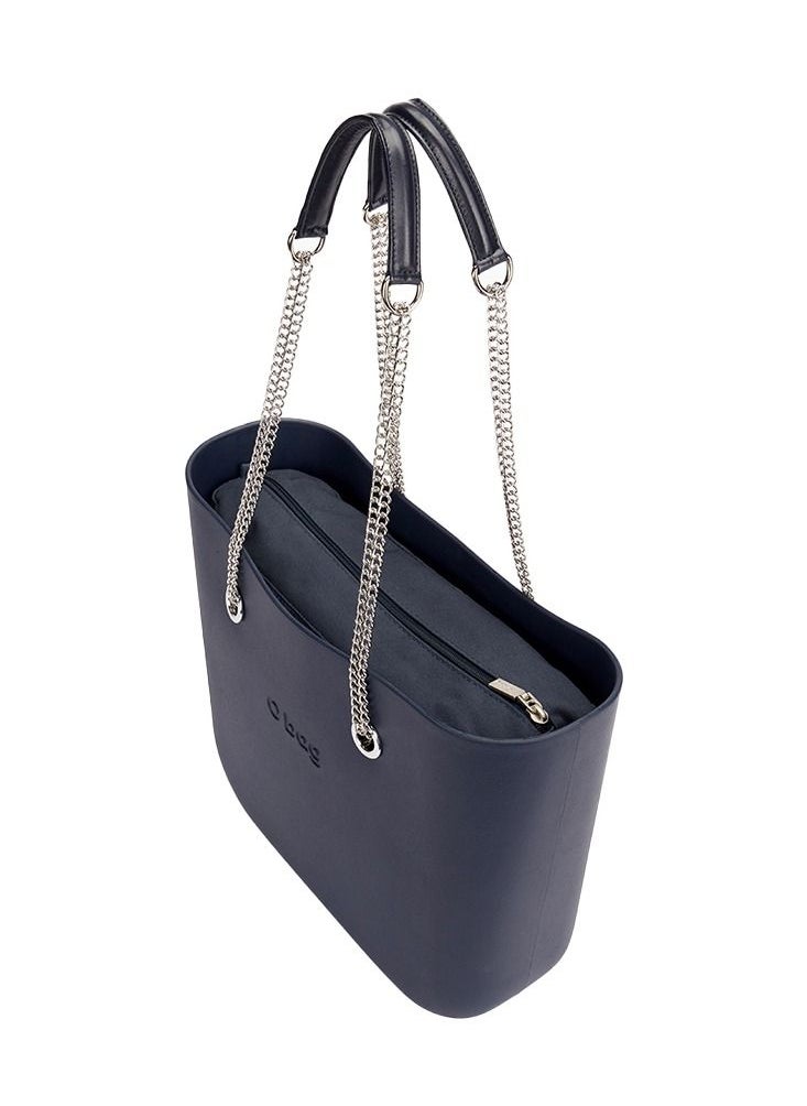 O bag - O bag classic with Long Double Chain Handles in Navy Blue - Image 1