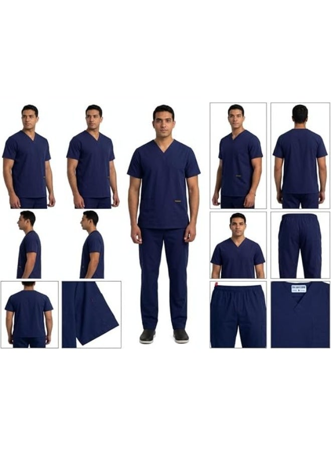 Dr Uniform  Medical Scrub Suit Classic Medical Uniform for Healthcare Professionals Comfortable Durable Shrink Resistant Navy Blue - Image 3