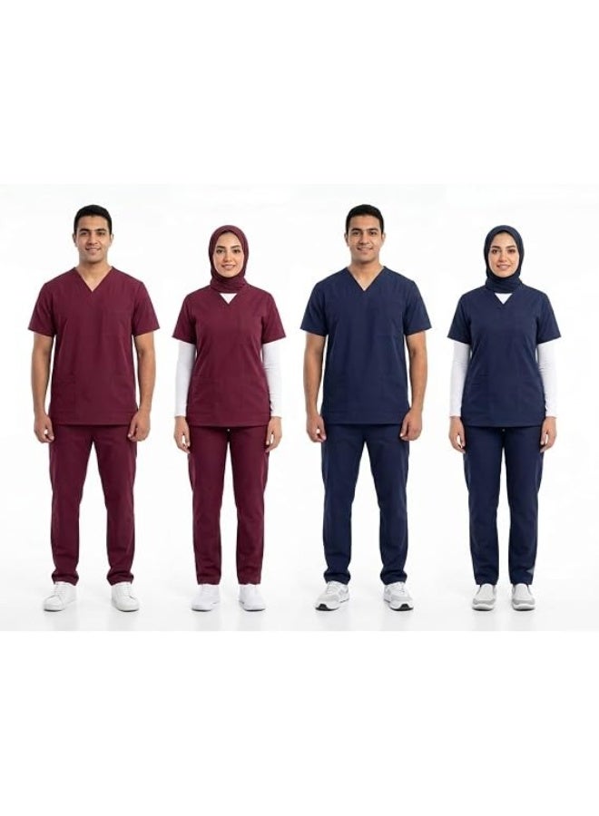 Dr Uniform  Medical Scrub Suit Classic Medical Uniform for Healthcare Professionals Comfortable Durable Shrink Resistant Navy Blue - Image 4
