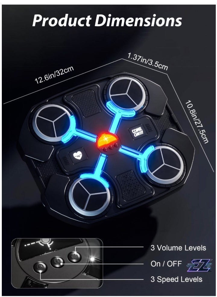 ELTRAZONE Kids Music Boxing Machine with Bluetooth – Adjustable Height, 3 Reaction Training Modes, Interactive Punching Pad for Boys & Girls Ages 3-14, Wall Mounted Fitness Trainer, EVA Foam Area, Gloves & Velcro Included - Image 1