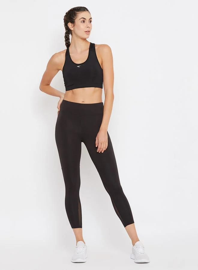 كلوفيا ليجنز رياضي أسود مع إدخال شبكي