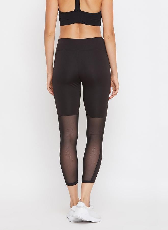Clovia Black Mesh Insert Active Tights - Image 5