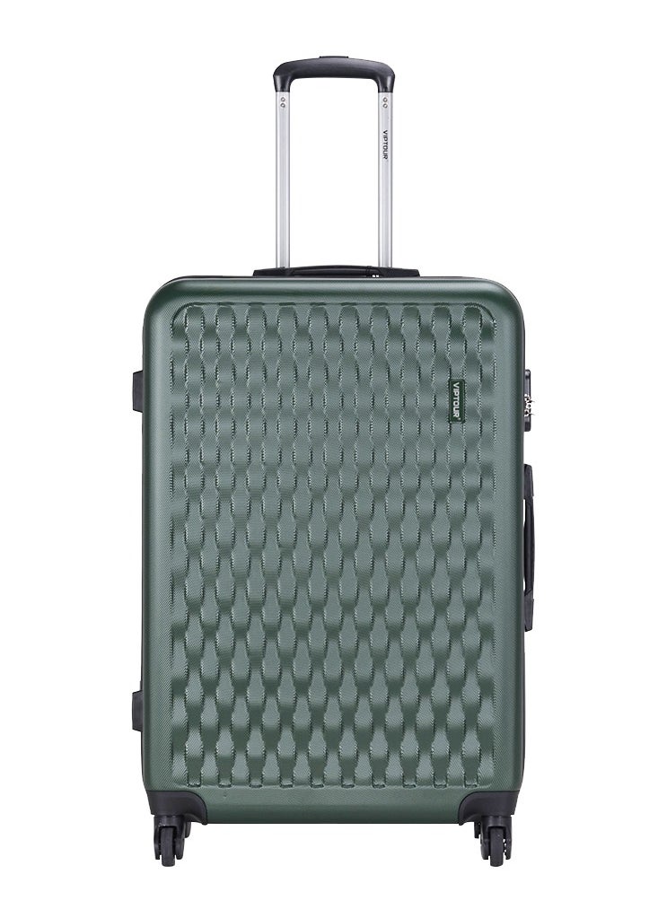 VIPTOUR - ABS Hardside 3Pcs Trolley Luggage Set Spinner Wheels With Number Lock 20/24/28 Dark Green - Image 1