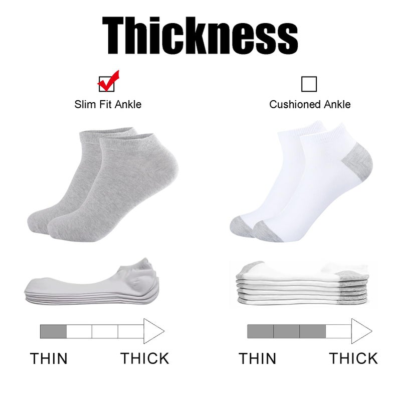 Cacacar 14 Pairs Thin Womens Ankle Socks, Running Low Cut Short Athletic Pack of Socks for Men (Blakc, White, Grey) - Image 3