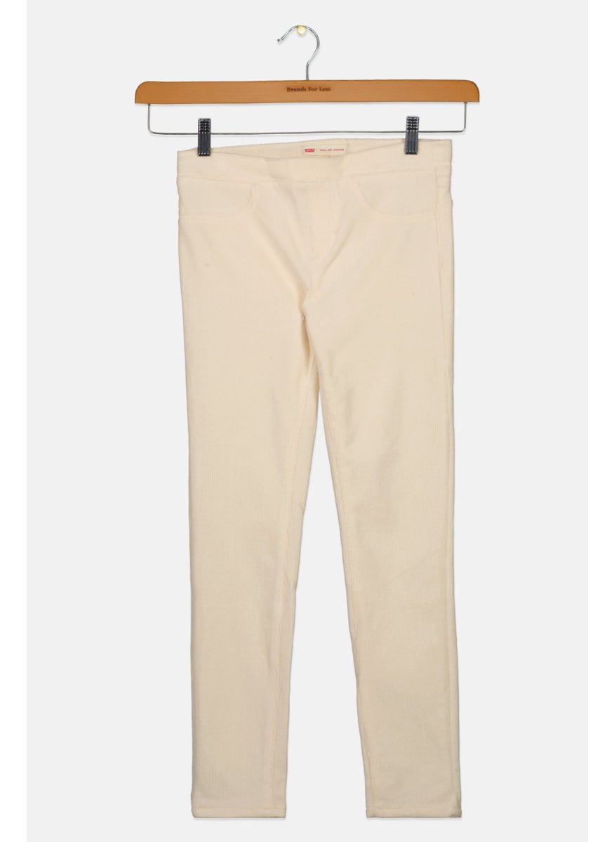 Levi's - Kids Girl Pull On Ribbed Jogger Pants, Beige - Image 1