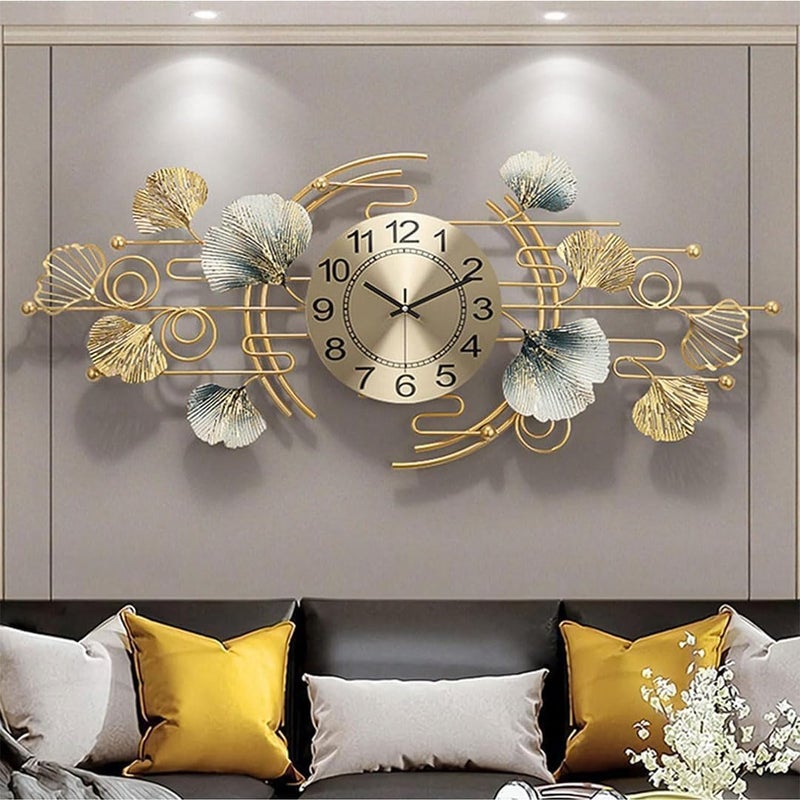 FUNTEREST Decorative Metal Hanging Clock for Living Room Stylish Latest Vintage Analog Wall Clock for Home Non-Ticking Antique Large Wall Clock for Bedroom,Office,Hall,Drawing Room (C_M_4),Multicolor - Image 5