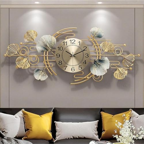 FUNTEREST Decorative Metal Hanging Clock for Living Room Stylish Latest Vintage Analog Wall Clock for Home Non-Ticking Antique Large Wall Clock for Bedroom,Office,Hall,Drawing Room (C_M_4),Multicolor - Image 1