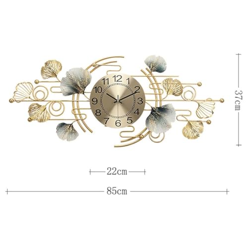 FUNTEREST Decorative Metal Hanging Clock for Living Room Stylish Latest Vintage Analog Wall Clock for Home Non-Ticking Antique Large Wall Clock for Bedroom,Office,Hall,Drawing Room (C_M_4),Multicolor - Image 2