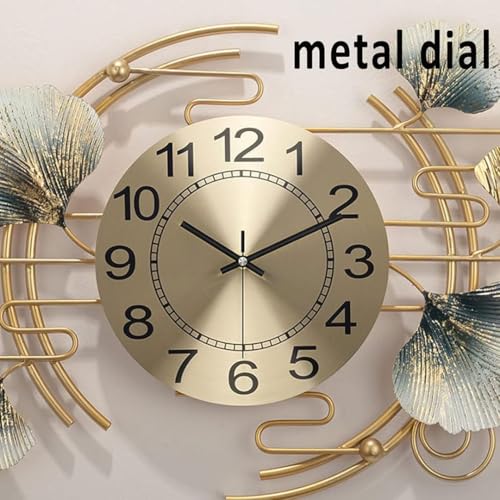FUNTEREST Decorative Metal Hanging Clock for Living Room Stylish Latest Vintage Analog Wall Clock for Home Non-Ticking Antique Large Wall Clock for Bedroom,Office,Hall,Drawing Room (C_M_4),Multicolor - Image 3