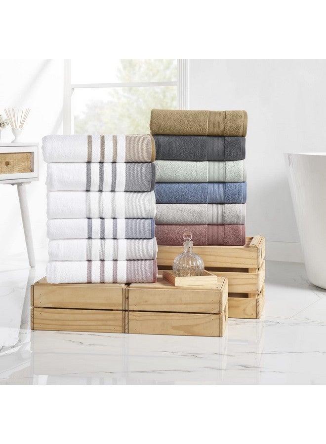 Modern Threads Modern Threads 6 Piece Set, 2 Bath Towels, 2 Hand Towels, 2 Washcloths, Quick Dry White/Contrast Reinhart Coal  - Image 3