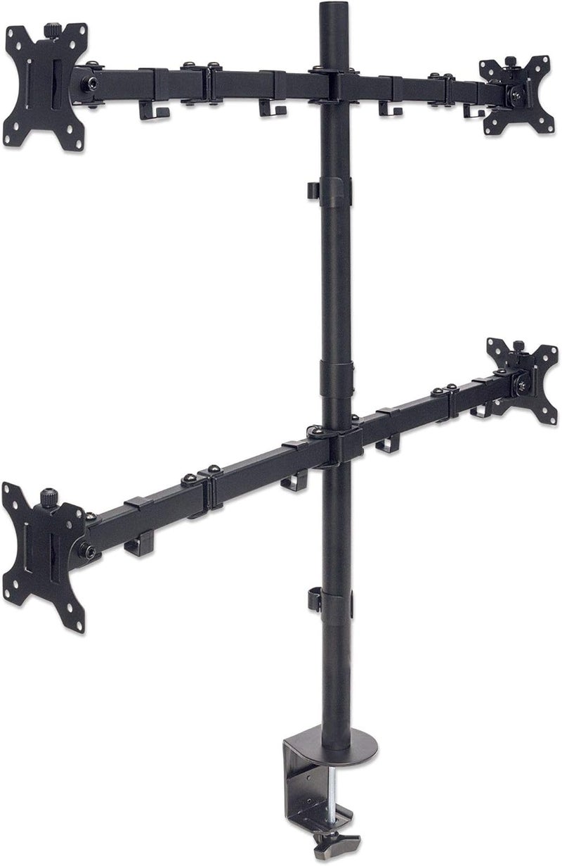 Manhattan 461566 Desk Mount with Monitor Arm for Four Displays from 13 Inch to 32 Inch and up to 8 kg Dual Swivel Black - Image 4
