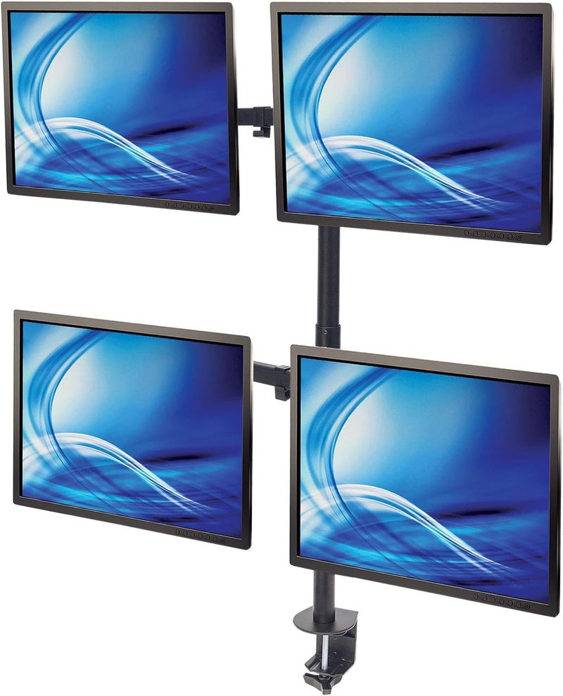Manhattan 461566 Desk Mount with Monitor Arm for Four Displays from 13 Inch to 32 Inch and up to 8 kg Dual Swivel Black - Image 5