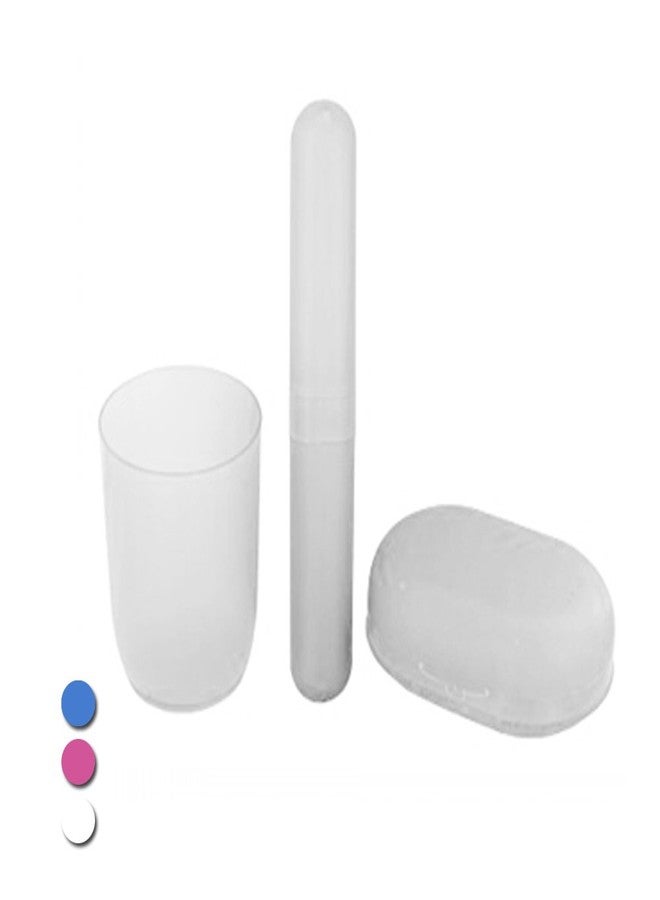 ATB 3Pc Bathroom Containers Travel Set Cup Soap Dish Toothbrush Organizer Portable - Image 3