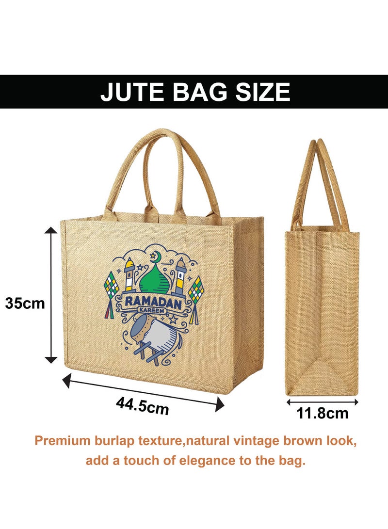 PRINTSHOP4ME Ramadan Mubarak Jute Tote Bags - Eco-Friendly Jute Grocery and Shopping Bags - Perfect for Shopping and Groceries Tote Bags - Gift for Ramadan - Ramadan Kareem Themed Jute Bag  - Image 2