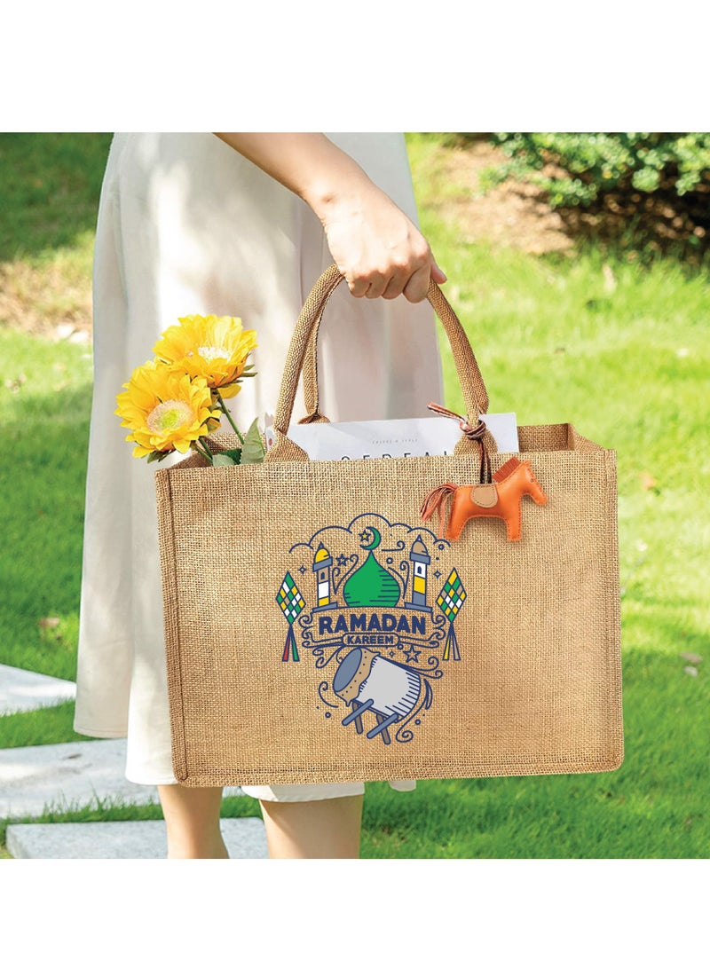PRINTSHOP4ME Ramadan Mubarak Jute Tote Bags - Eco-Friendly Jute Grocery and Shopping Bags - Perfect for Shopping and Groceries Tote Bags - Gift for Ramadan - Ramadan Kareem Themed Jute Bag  - Image 5