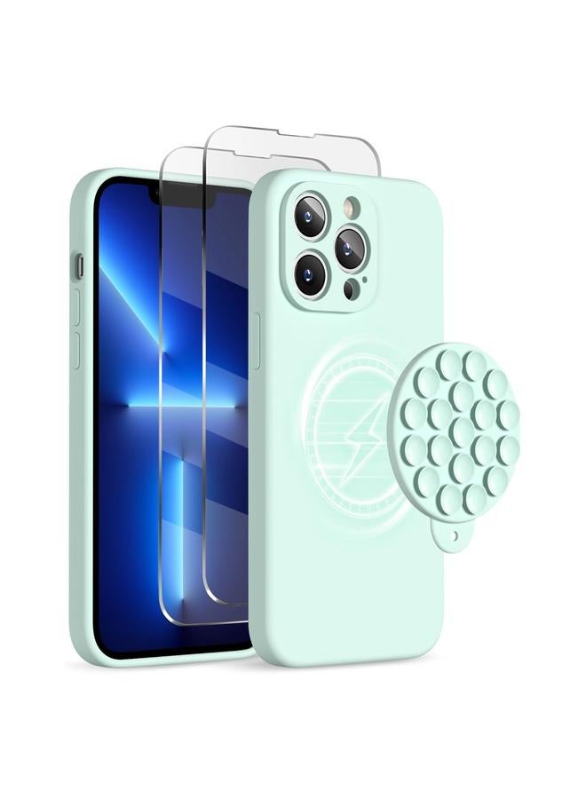 Zaboon Case For iPhone 13 Pro Silicone Suction Cup MagSafe Phone Case with Screen Film - Image 1