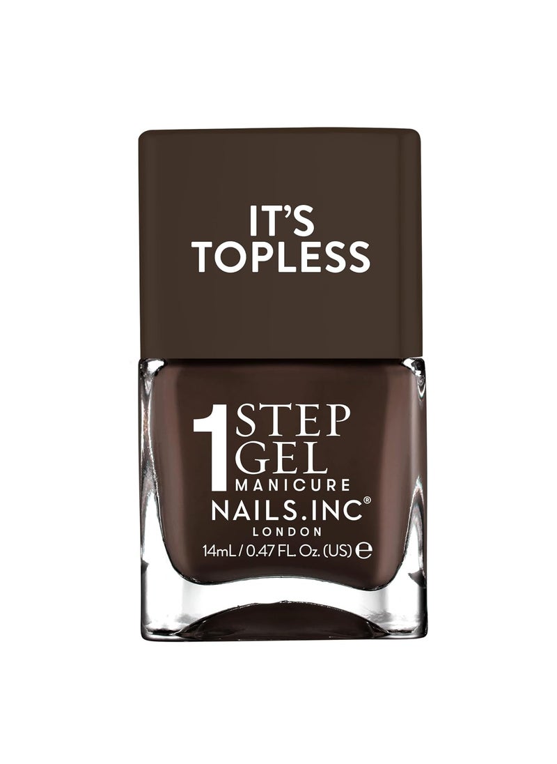 Nails Inc - Nails Inc It's Topless Gel Nail Polish, 4-in-1 Base Coat, Treatment, Color & Top Coat, Long Lasting, Strong, Chip Free Nails, Glossy Salon Quality Manicure At Home, Vegan, Cruelty Free, Shade Kourtney - Image 1