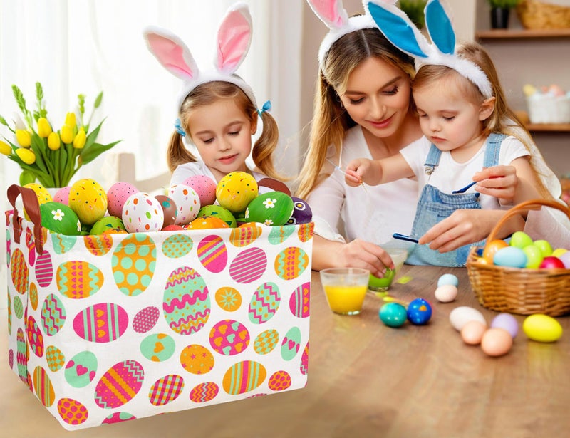 BOOHIT Large Dinosaur Easter Baskets for Kids Personalized Baby Easter Basket blueTeen Boy Spring Decor (Dinosaur Bunny Egg) - Image 3