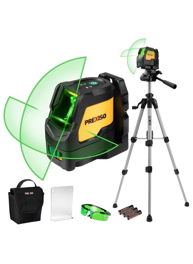 Prexiso Laser Level with Tripod, IP54 Professional 150 Wide Angle - 100Ft Cross Laser Line Tool for Construction, Ceiling Alignment, Floor Tile - Image 1