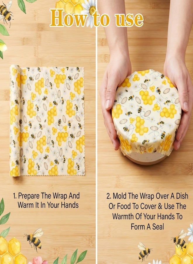 KFHENSOMR KFHESOMR 3 Pack Beeswax Wraps for Food, Reusable Food Wraps, Beeswax Wraps - Image 3