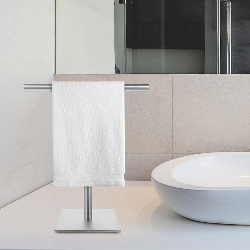 Garneck Stainless Steel Hand Towel Stand Vertical Towel Organizer with Brushed Finish for Vanity Storage - Image 4