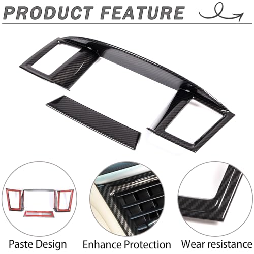 Lcojicep Navigation Panel Frame Air Outlet AC Vent Cover Trim Compatible with Nissan Pathfinder 2003-2020, Central Navigation Screen Panel Middle AC Vent Cover Trims Accessories(Carbon Fiber Grain) - Image 4