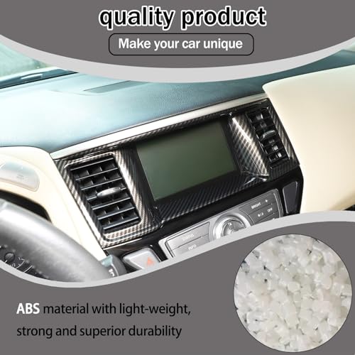 Lcojicep Navigation Panel Frame Air Outlet AC Vent Cover Trim Compatible with Nissan Pathfinder 2003-2020, Central Navigation Screen Panel Middle AC Vent Cover Trims Accessories(Carbon Fiber Grain) - Image 3