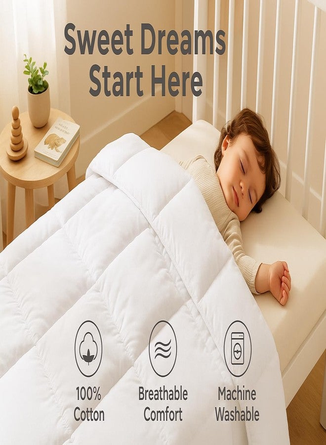 CIRCLESHOME Warm Crib Comforter - Soft, Comfortable, and Breatheable 100% Cotton Comforter for Toddlers - 200 Thread Count - Square Shape Quilting Design (37 x 52) - Image 3