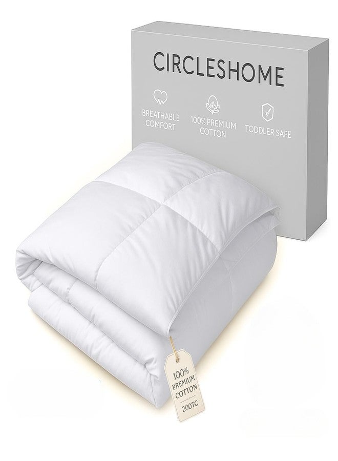 CIRCLESHOME Warm Crib Comforter - Soft, Comfortable, and Breatheable 100% Cotton Comforter for Toddlers - 200 Thread Count - Square Shape Quilting Design (37 x 52) - Image 1
