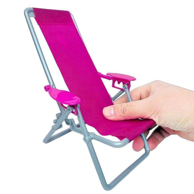 Foldable Beach Chair For 11 81inch Doll Dollhouse Furniture Decoration 1pc - Image 4