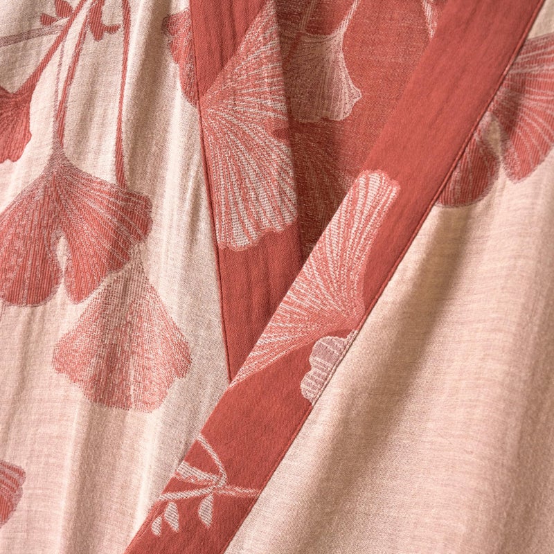 Purefair 100% Cotton Gauze Ginkgo Leaf Kimono Robe, Long Knit Loose Bathrobe Nightgown Ladies Loungewear Sleepwear for Women - Image 4