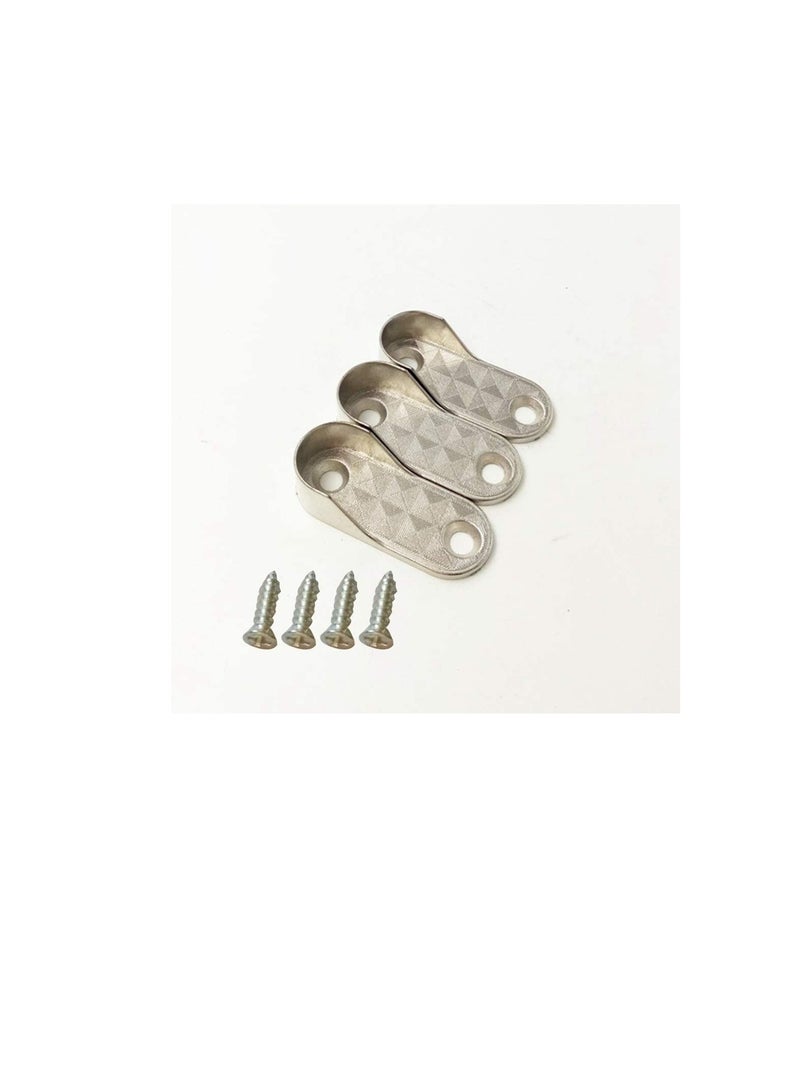 6Pcs Oval Closet Rod End Supports Furniture Hardware Accessories Wardrobe Tube Bracket Clothes Hanging Rod Holder (2Pcs Support and 4Pcs Screws)  - Image 2