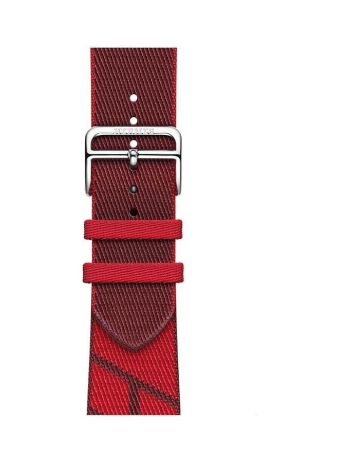 NIBEMINENT Replacement Watchband For Apple Watch Dark Red+Red - Image 1