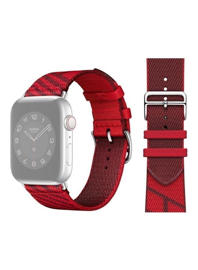 NIBEMINENT Replacement Watchband For Apple Watch Dark Red+Red - Image 2