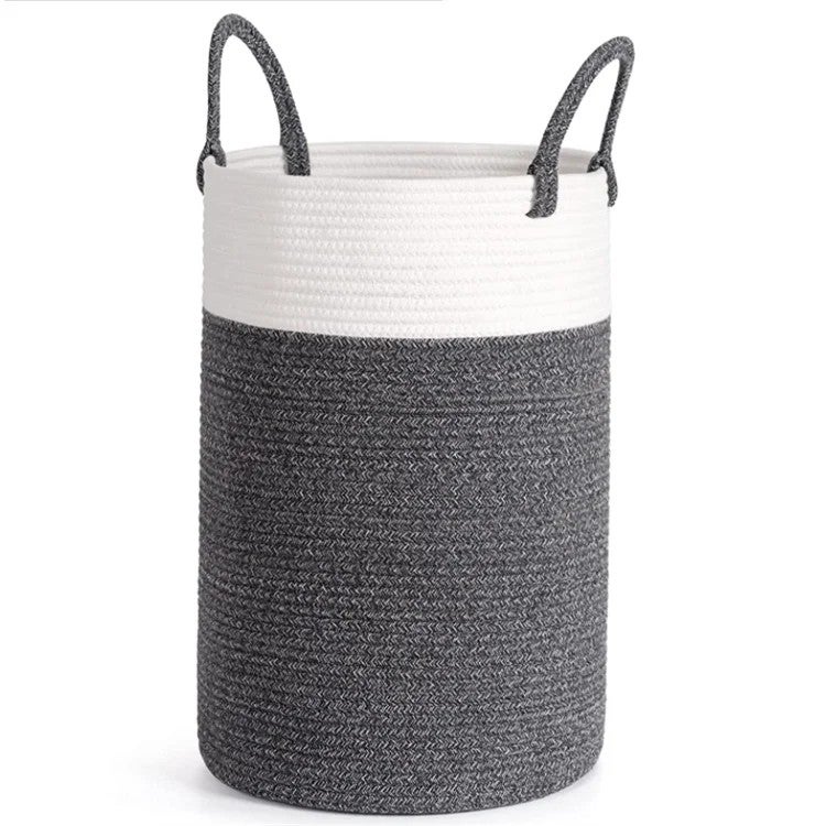 Y&D Large Cotton Rope Laundry Basket - Handmade Woven Storage Hamper with Handles - Foldable for Appliances, Size, Color Options - Image 2