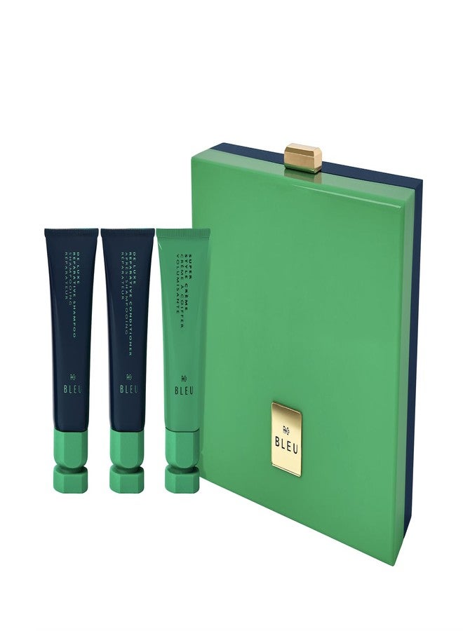 آر+كو مجموعة تجريبية من آر+كو بلو لإصلاح وترطيب الشعر | إصدار محدود | شامبو وبلسم وقناع إصلاح بحجم مناسب للسفر | يقوي ويرطب وينعش الشعر التالف أو المصبوغ - Image 1