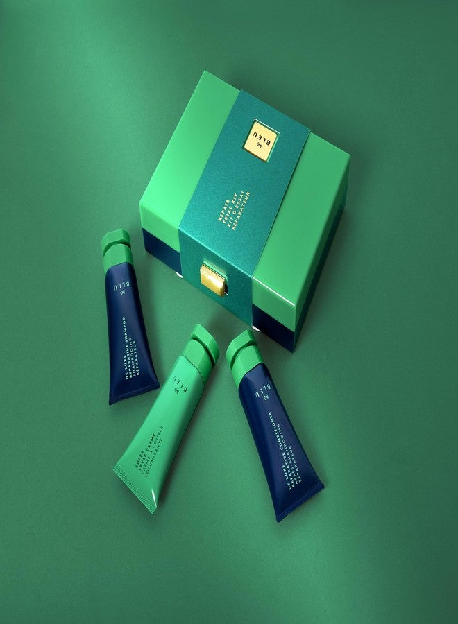 آر+كو مجموعة تجريبية من آر+كو بلو لإصلاح وترطيب الشعر | إصدار محدود | شامبو وبلسم وقناع إصلاح بحجم مناسب للسفر | يقوي ويرطب وينعش الشعر التالف أو المصبوغ - Image 2