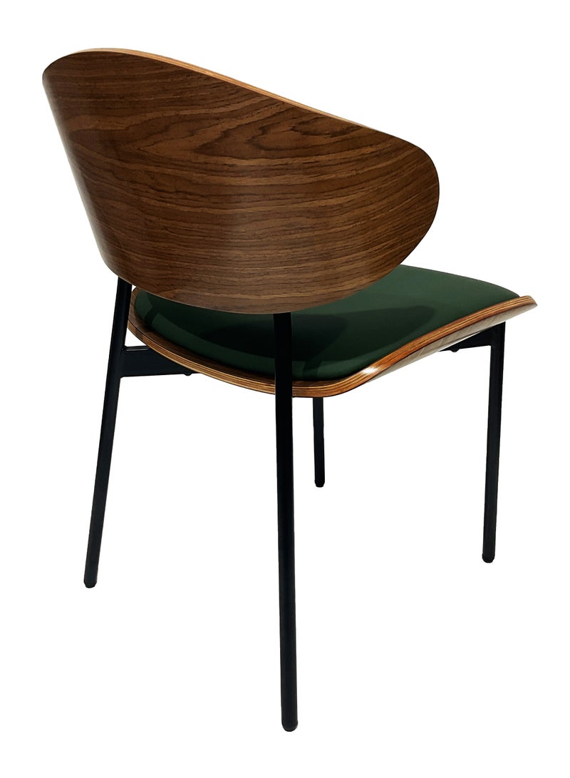 ميبل لديكور المنزل Maple Home Dining Chair Leather Wooden Frame Backrest  Black Metal Legs Modern Kitchen Lounge Living Accent Restaurant Furniture  - Image 4