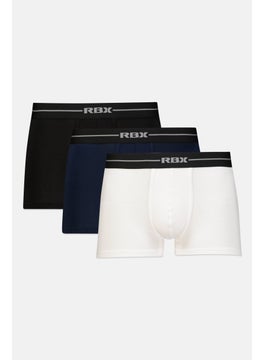 RBX Men 3 Pack Solid Boxer Brief, White/Black/Blue  - Image 1