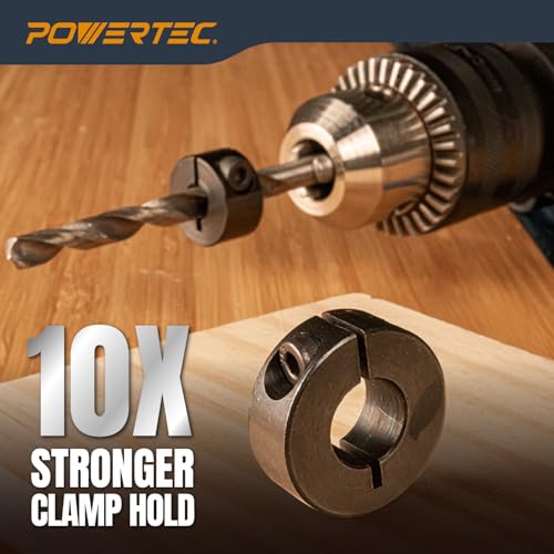 POWERTEC مجموعة أساور توقف بت الحفر POWERTEC، مجموعة مكونة من 7 قطع، أداة ضبط عمق بت الحفر قابلة للتعديل مع مفتاح ألين، أساور توقف مع علامات حجم النظام الإمبراطوري - 1/8"، 3/16"، 1/4"، 5/16"، 3/8"، 7/16"، 1/2" (71491) - Image 3