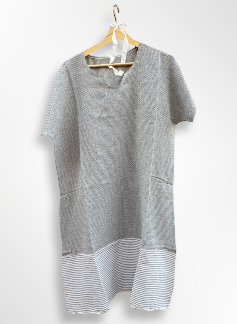 Ocean Breeze Cover-Ups Honeycomb Poncho Grey - Image 1