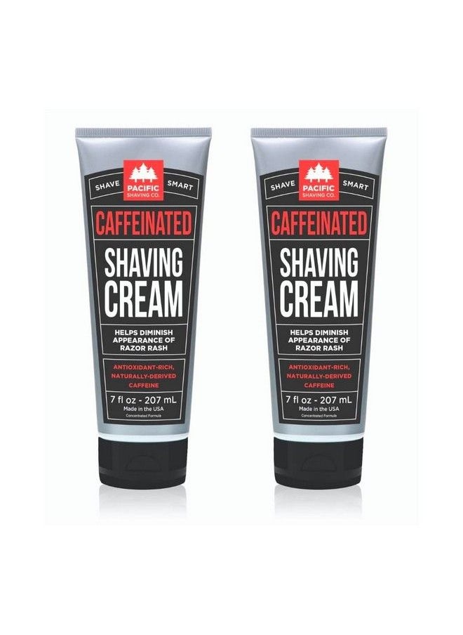 pacific shaving company - Caffeinated Shaving Cream Caffeine Shea Butter + Spearmint Antioxidant Shaving Cream Vegan Formula For A Hydrating Redness Reducing + Irritation Free Shave (2 Pack 7 Oz) - Image 1