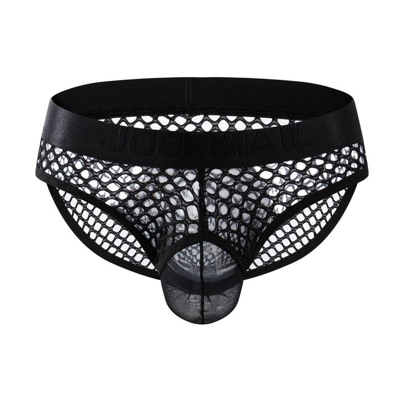 JOCKMAIL Men's Sexy Underwear Briefs Mesh Breathable Comfortable Low Rise Underwear for Men (US, Alpha, X-Large, Regular, Regular, Black) - Image 4