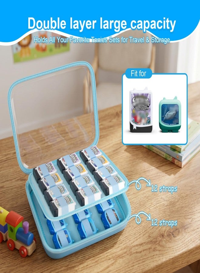 PAIYULE Hard Case for Tonies Audiobook Play Figures & 4-Pack Sets, Organizer with Clear Top for Travel, Present, and Collection Display- Blue (Case Only) - Image 2