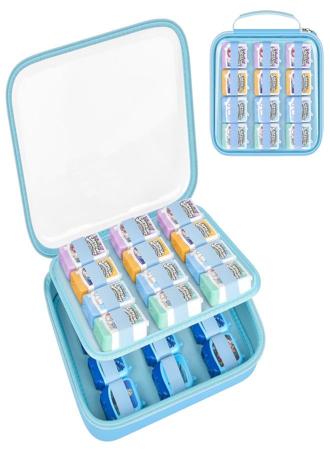PAIYULE Hard Case for Tonies Audiobook Play Figures & 4-Pack Sets, Organizer with Clear Top for Travel, Present, and Collection Display- Blue (Case Only) - Image 1