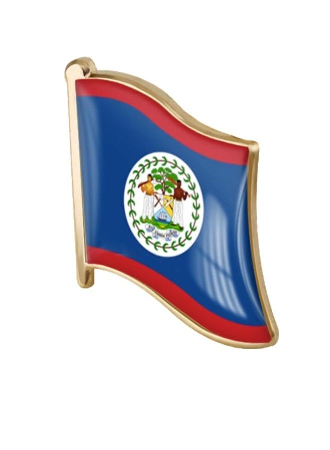vmcoatdu 1inch Belize Flag Pin Badge International Travel Brooch Metal Alloy Souvenir Pin (Belize) - Image 1
