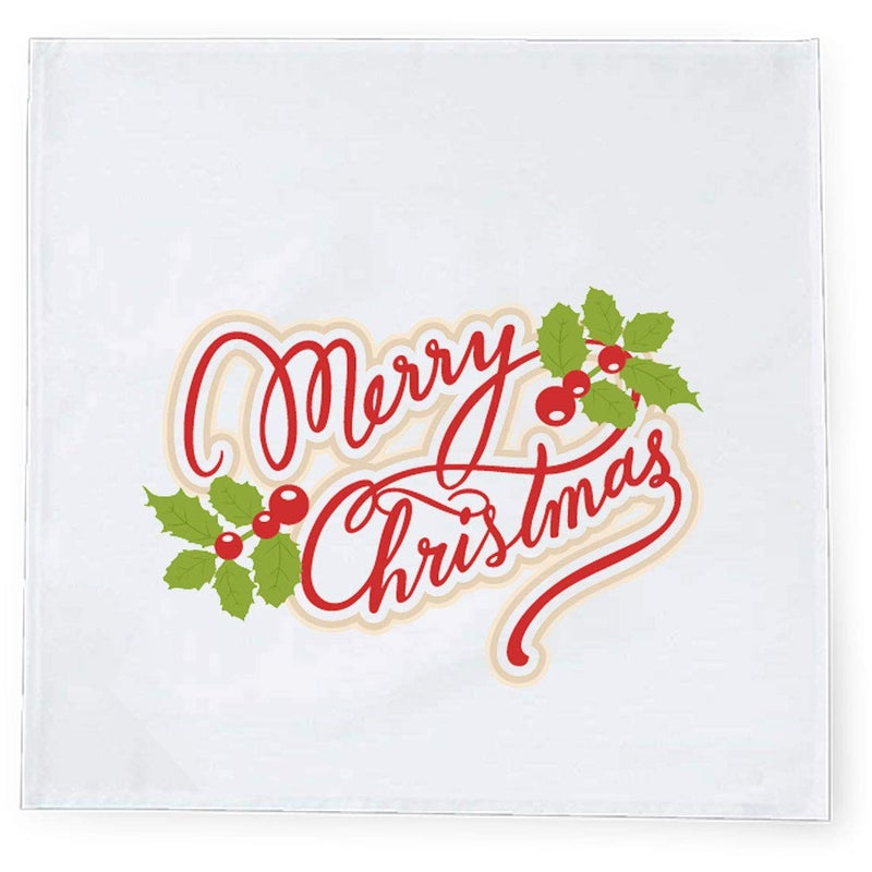 Khakee 6 Pcs Christmas Theme Tafta Silk Table Napkins 10x 10 for Xmas Decoration Christmas OrnamentsChristmas Gift npxmas282P - Image 2