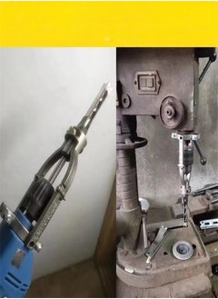 Generic Square Hole Drill Fixed Bracket Hand Drill Tenon Bracket Woodworking Bench Drill Frame Square Hole Drill Bit Adapter Mortising Attachment for Drill Press Mortise Machine Power Tool Accessory for Drill  - Image 3