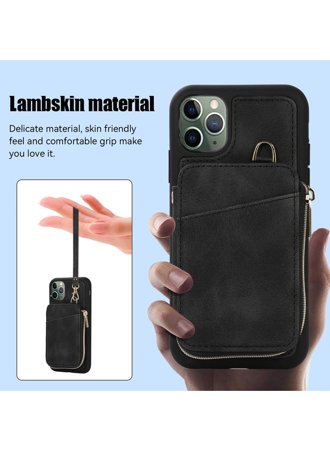 S-TOP Case For iPhone 11 Pro Max Zipper Card Bag Back Cover Phone Case - Image 3